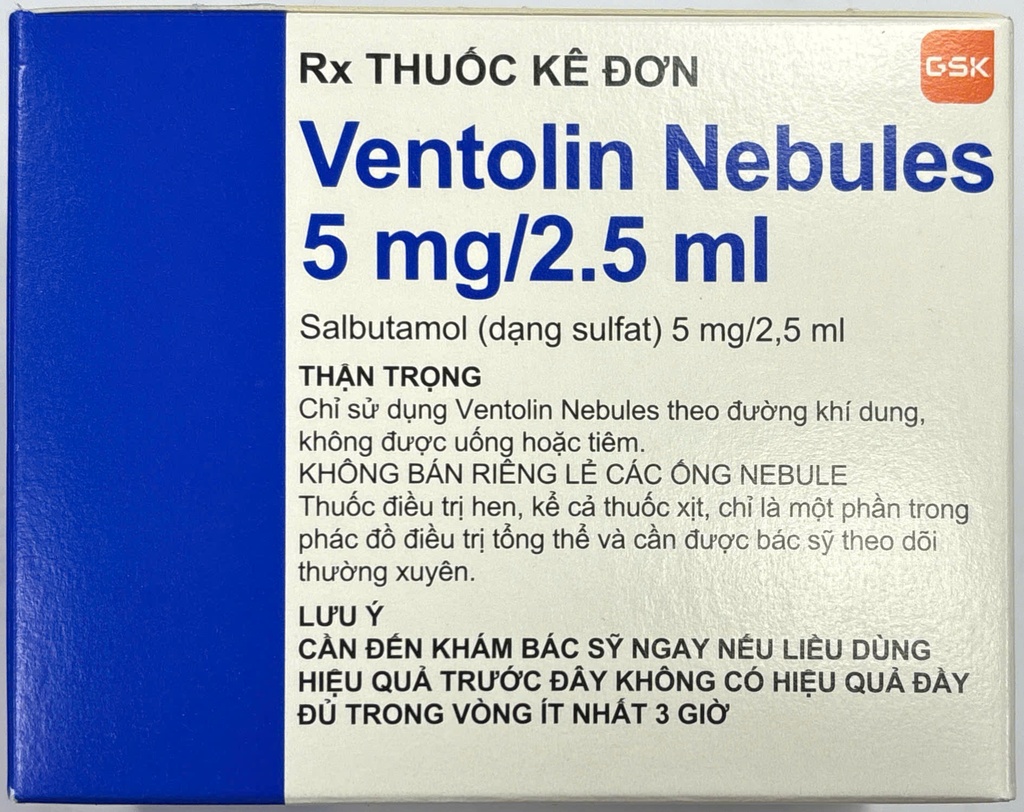 [T00168] Ventolin Nebules Salbutamol 5mg/2.5ml GSK (H/4v/5o) 