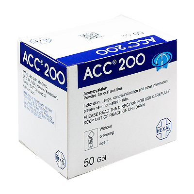 [T00171] ACC 200 Acetylcystein 200mg Lindopharm (H/50gói/3g)