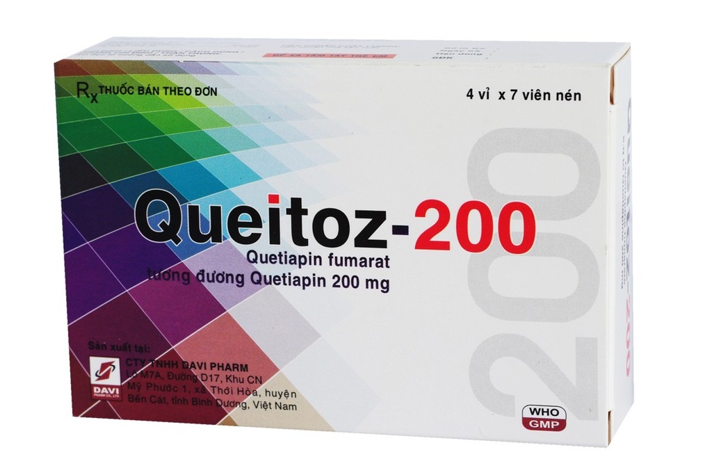 [T00552] Queitoz 200 Quetiapine 200mg Davipharm (H/28v) 