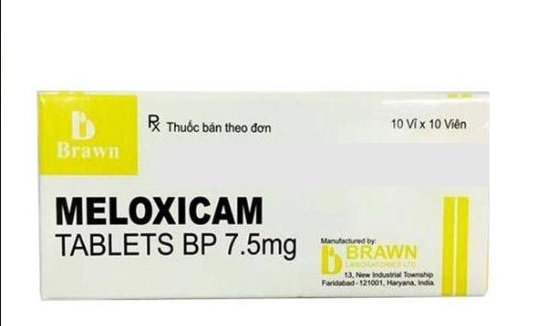 [T00630] Meloxicam 7.5mg Brawn Ấn Độ (H/100v) Date 11/2027