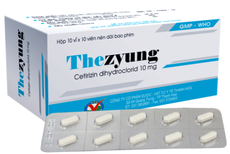 [T00633] Thezyung Cetirizin 10mg Thanh Hóa (H/100v) (thay thế zyzocete)
