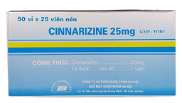 [T00668] Cinnarizine 25mg Hà Nội (H/1250v)