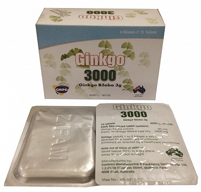 [T00914] Ginkgo 3000 ginkgo biloba 3g Australia (H/90v) 