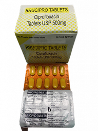 [T01046]  Brucipro Ciprofloxacin 500mg Brawn Ấn Độ (H/100v) 