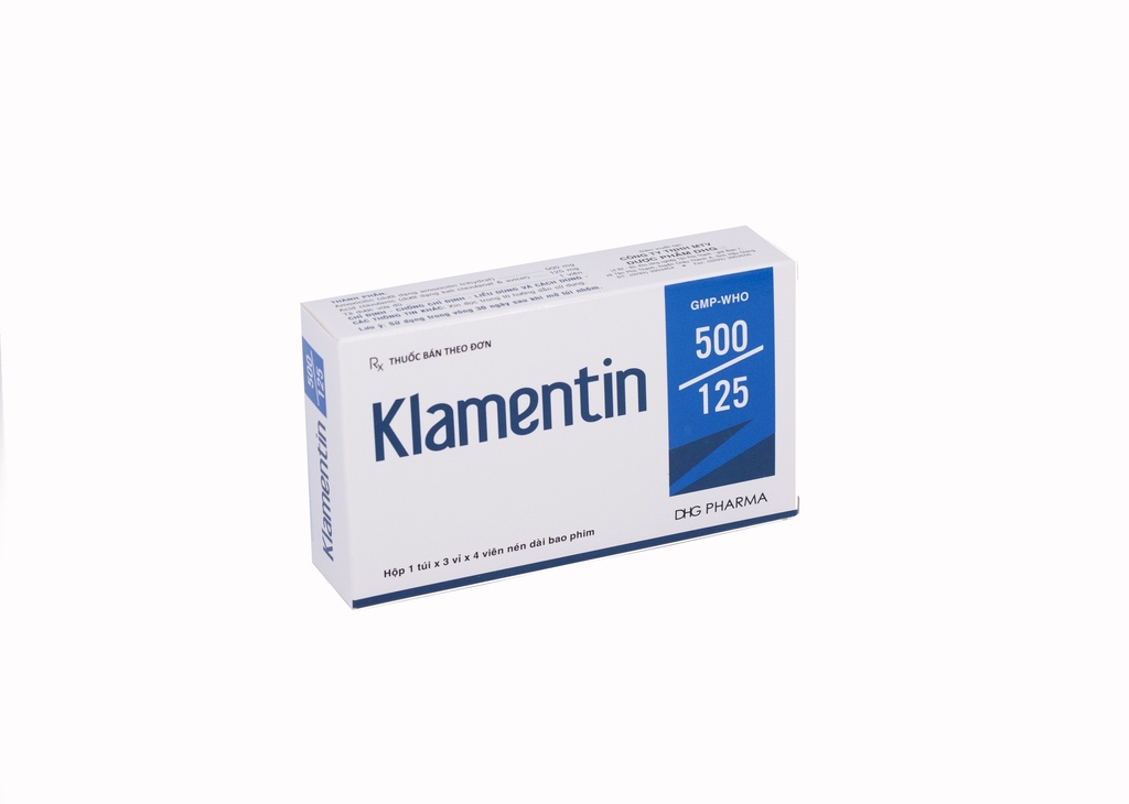 [T01298] Klamentin 500/125 Viên Nén Bao Phim DHG Hậu Giang (H/12v) Date 09/2027