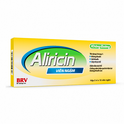 [T01491] Aliricin Tyrothricin 0.5mg ngậm Reliv (H/20v) 