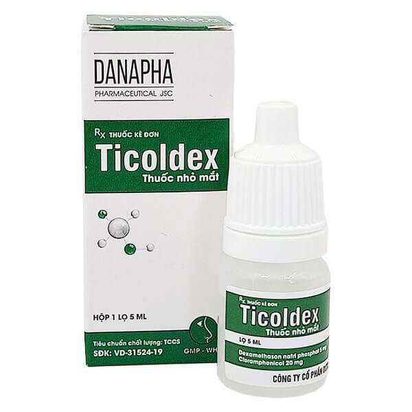 [T01563] Ticoldex nhỏ mắt Đà Nẵng (cọc/10 lọ/5ml) 