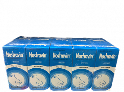 [T01574] Nostravin Xylometazoline HCl 0,05% Nhỏ Mũi Traphaco (Cọc/10lọ/8ml) 