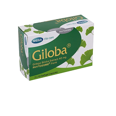 [T01621] Giloba Ginkgo Biloba 40mg Mega (H/30v) Date 11/2027