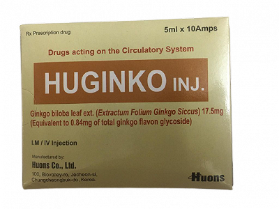 [T01625] Huginko Ginkgo Extract 17.5mg tiêm Hàn Quốc (H/10o/5ml) Date 05/2027