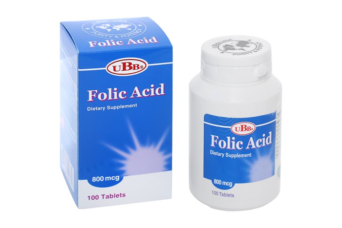 [T01830] Folic Acid 800mcg UBB (Chai/100v) Date 03/2026