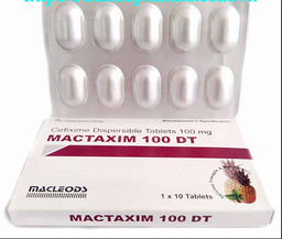 [T01969] Mactaxim 100 DT Cefixim 100mg  Ấn Độ (H/10v) Date 12/2026