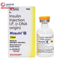 [T02194] WOSULIN R Insulin 40IU/ml tiêm Ấn Độ (Lọ/10ml)