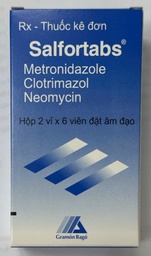 [T02308] Salfortabs Metronidazole 500mg viên đặt phụ khoa Uruguay (H/12v) (Sadetabs) Date 11/2027