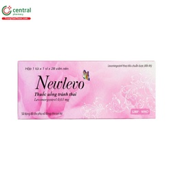 [T02569] Newlevo Levonorgestrel 0.03mg hồng Ba Đình Hộp 1 túi x 1 vỉ x 28 viên nén