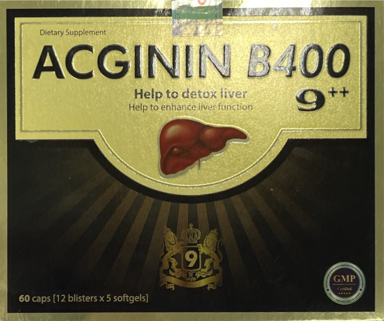 [T02740] Acginin Giúp giải độc gan B400 Việt Pháp  (H/60v)
