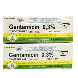 [T03267] Gentamicin 0.3% nhỏ mắt Hà Nội (Cọc/10lọ/5ml) Date 11/2026