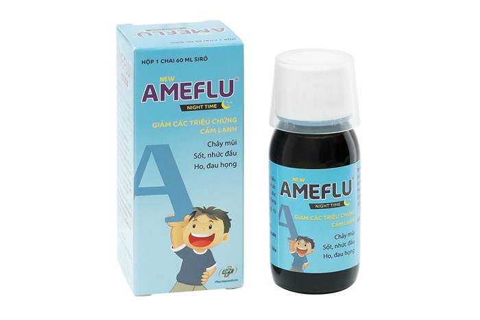 [T03606] Ameflu Night Time ban đêm Siro OPV (Lọ/60ml) Date 01/2027