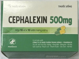 [T03720] Cephalexin 500mg Pharbaco TW1 (H/10vỉ/10v)