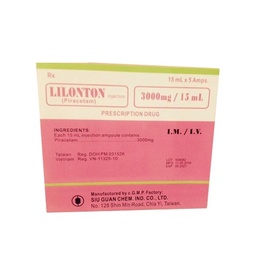 [T04322] Lilonton Piracetam 3000mg/15ml tiêm Đài Loan (H/5o/15ml)