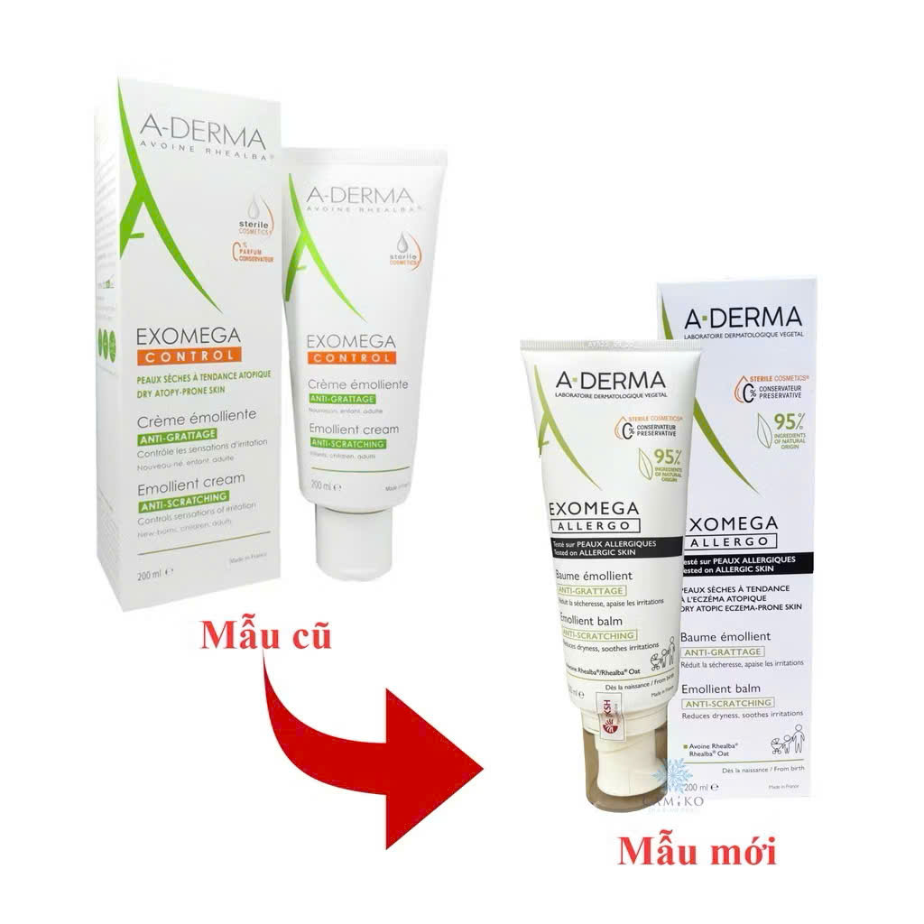 [T04555] Aderma Exomega Allergo cream dưỡng da khô Pháp (Tuýp/200ml)