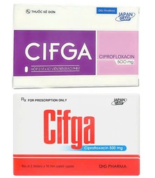[T04768] Cifga Ciprofloxacin 500mg DHG Hậu Giang (H/20v)