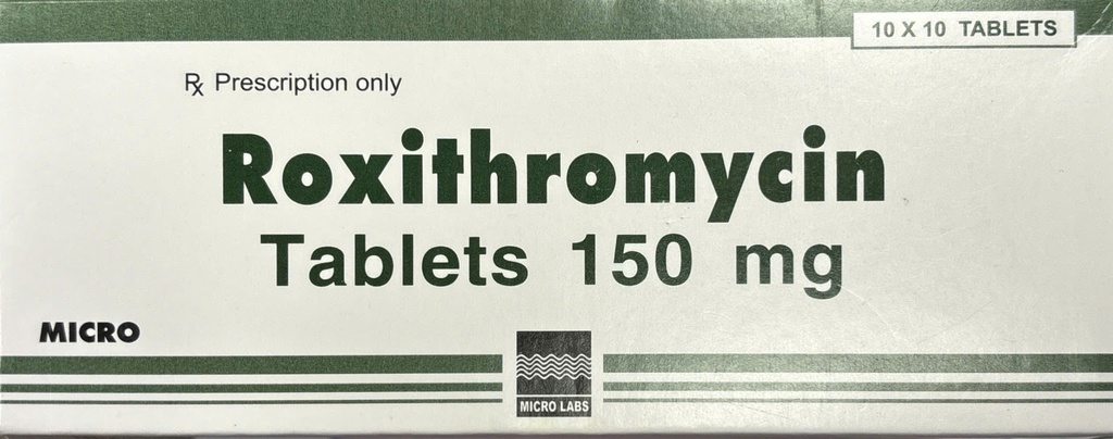 [T05323] Roxithromycin 150mg Micro Ấn Độ (H/100v) 