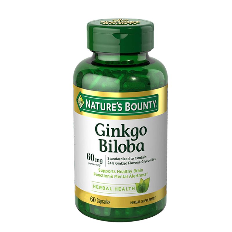 [T05345] Ginkgo Biloba 60mg Natures Bounty (Lọ/60v) Date 09/2026