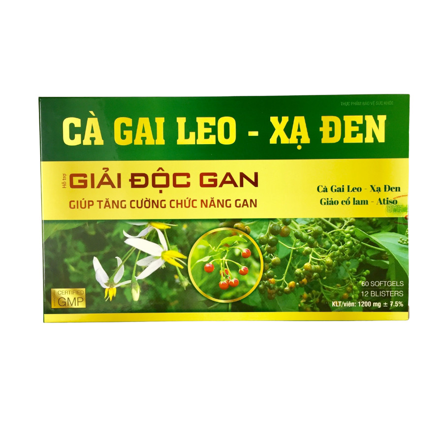 [T06019] Cà gai leo - xạ đen giải độc gan Akopha Pháp (H/60v)
