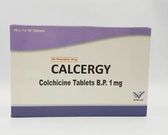 [T06050] Calcergy Colchicine 1mg Ấn Độ (H/100v) Date 01/2027