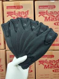 [T06118] Khẩu trang 3D Land Mask Wide Land màu đen (Túi/6c)