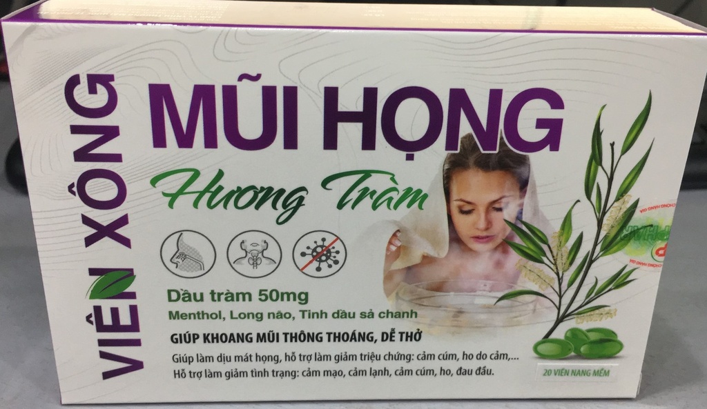 [T06131] Viên xông mũi họng hương tràm tím Tradiphar (H/20v) 