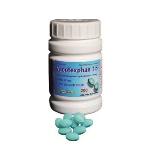 [T06150] Vacotexphan 15 Dextromethorphan Hydrobromid 15mg Vacopharm (Lọ/200v)